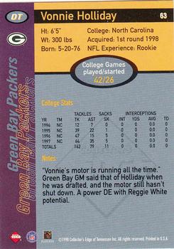 1998 Collector's Edge First Place #63 Vonnie Holliday Back