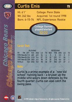 1998 Collector's Edge First Place #73 Curtis Enis Back