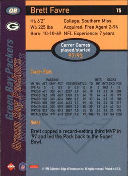 1998 Collector's Edge First Place #75 Brett Favre Back