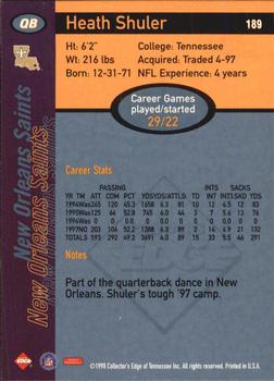 1998 Collector's Edge First Place #189 Heath Shuler Back