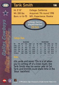 1998 Collector's Edge First Place #196 Tarik Smith Back