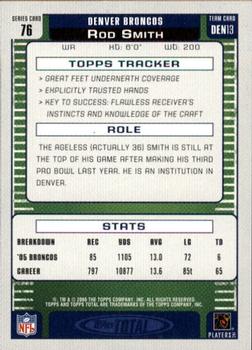 2006 Topps Total - Silver #76 Rod Smith Back