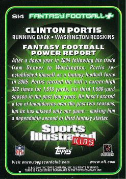 2006 Topps Total - Sports Illustrated for Kids #SI4 Clinton Portis Back