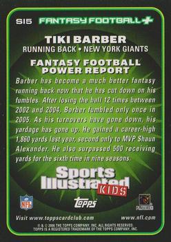 2006 Topps Total - Sports Illustrated for Kids #SI5 Tiki Barber Back
