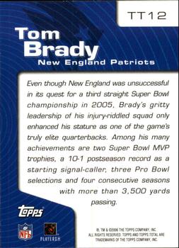 2006 Topps Total - Total Topps #TT12 Tom Brady Back
