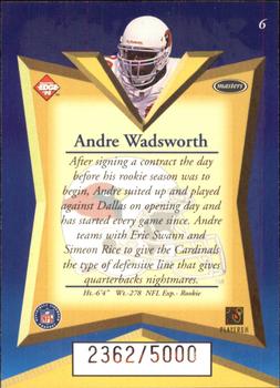 1998 Collector's Edge Masters #6 Andre Wadsworth Back