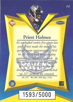 1998 Collector's Edge Masters #14 Priest Holmes Back