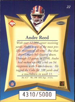 1998 Collector's Edge Masters #22 Andre Reed Back