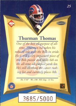 1998 Collector's Edge Masters #25 Thurman Thomas Back