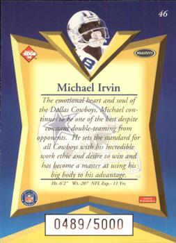 1998 Collector's Edge Masters #46 Michael Irvin Back