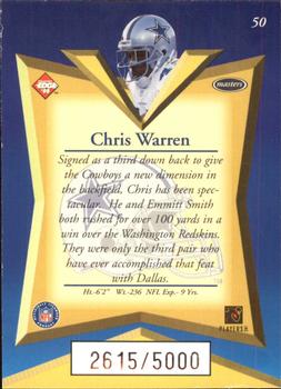 1998 Collector's Edge Masters #50 Chris Warren Back