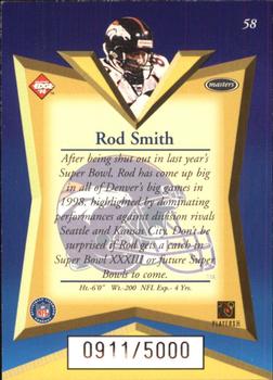 1998 Collector's Edge Masters #58 Rod Smith Back