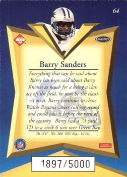 1998 Collector's Edge Masters #64 Barry Sanders Back