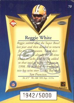 1998 Collector's Edge Masters #70 Reggie White Back