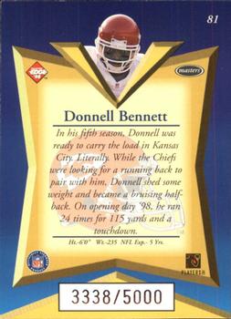 1998 Collector's Edge Masters #81 Donnell Bennett Back