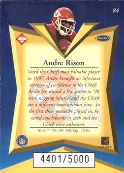 1998 Collector's Edge Masters #84 Andre Rison Back