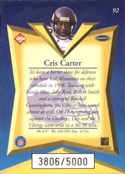 1998 Collector's Edge Masters #92 Cris Carter Back