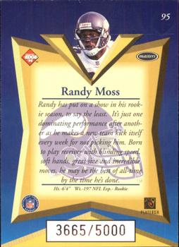 1998 Collector's Edge Masters #95 Randy Moss Back