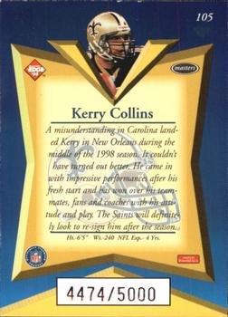 1998 Collector's Edge Masters #105 Kerry Collins Back