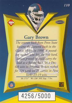 1998 Collector's Edge Masters #110 Gary Brown Back