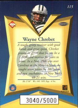 1998 Collector's Edge Masters #115 Wayne Chrebet Back