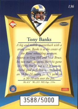 1998 Collector's Edge Masters #136 Tony Banks Back