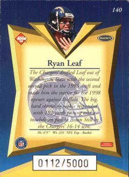 1998 Collector's Edge Masters #140 Ryan Leaf Back