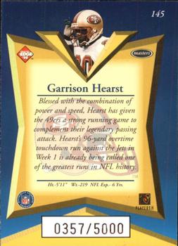 1998 Collector's Edge Masters #145 Garrison Hearst Back