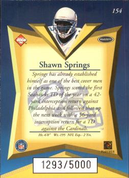 1998 Collector's Edge Masters #154 Shawn Springs Back