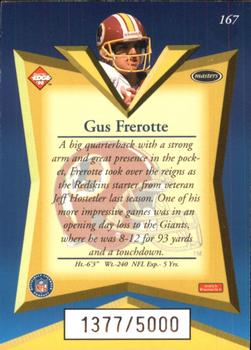 1998 Collector's Edge Masters #167 Gus Frerotte Back