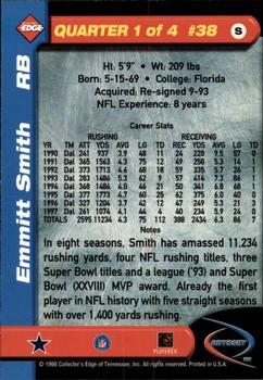 1998 Collector's Edge Odyssey #38 Emmitt Smith Back