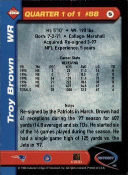 1998 Collector's Edge Odyssey #88 Troy Brown Back