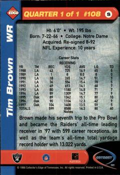 1998 Collector's Edge Odyssey #108 Tim Brown Back