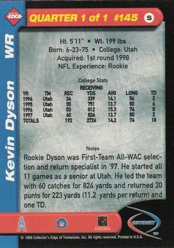 1998 Collector's Edge Odyssey #145 Kevin Dyson Back