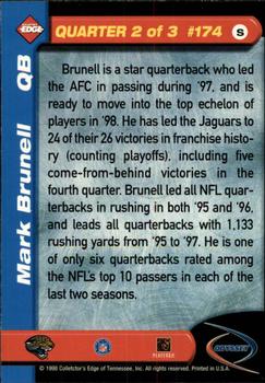 1998 Collector's Edge Odyssey #174 Mark Brunell Back