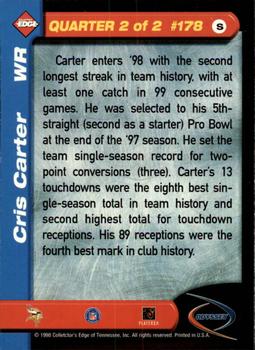 1998 Collector's Edge Odyssey #178 Cris Carter Back