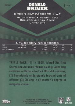 2006 Topps Triple Threads - Emerald #24 Donald Driver Back