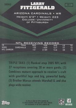 2006 Topps Triple Threads - Emerald #31 Larry Fitzgerald Back