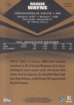 2006 Topps Triple Threads - Gold #59 Reggie Wayne Back