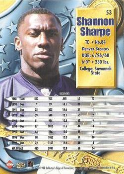1998 Collector's Edge Supreme Season Review #53 Shannon Sharpe Back