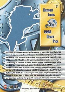 1998 Collector's Edge Supreme Season Review #61 Detroit Lions Back