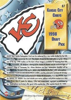 1998 Collector's Edge Supreme Season Review #87 Kansas City Chiefs Back