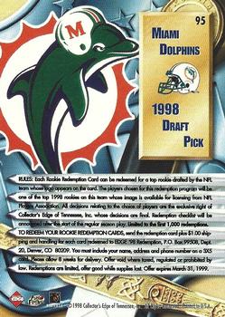 1998 Collector's Edge Supreme Season Review #95 Miami Dolphins Back
