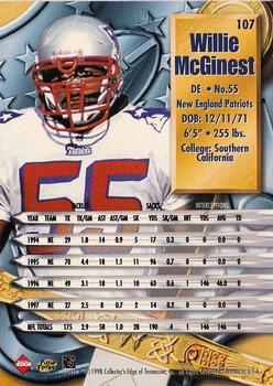 1998 Collector's Edge Supreme Season Review #107 Willie McGinest Back