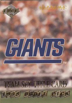 1998 Collector's Edge Supreme Season Review #121 New York Giants Front