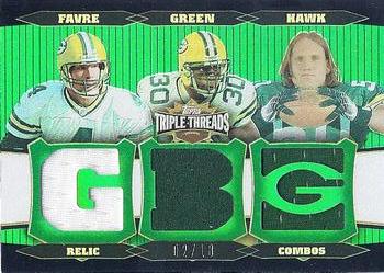2006 Topps Triple Threads - Relic Combos Emerald #TTRC53 Brett Favre / Ahman Green / A.J. Hawk Front