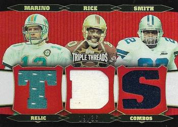 2006 Topps Triple Threads - Relic Combos Red #TTRC71 Dan Marino / Jerry Rice / Emmitt Smith Front