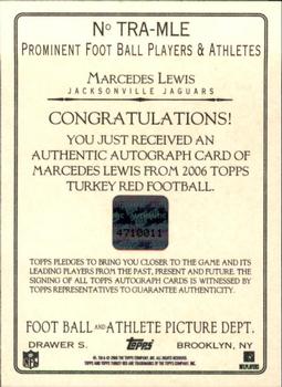 2006 Topps Turkey Red - Autographs Gray #TRA-MLE Marcedes Lewis Back
