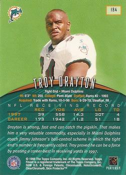 1998 Finest #184 Troy Drayton Back