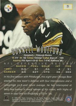 1998 Finest #21 Donnell Woolford Back